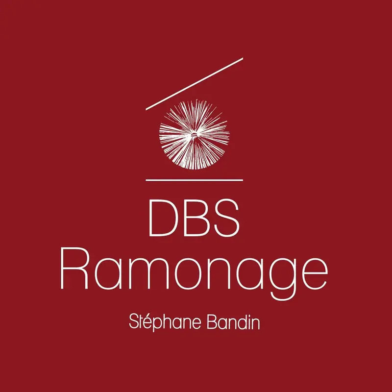 Logo DBS Ramonage blanc sur fond bordeaux