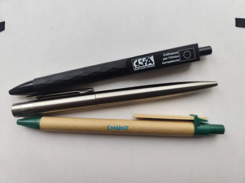 Custom pens in metal, plastic and recycled cardboard